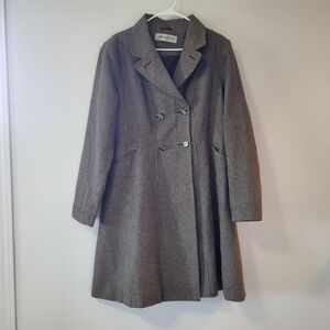 Elegant Women's Houndstooth Pea Coat